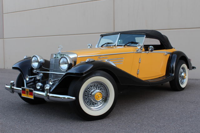 1936 Replica/Kit Makes Mercedes 540K / 500 K (2 Tones Black & Vintage Yellow/Black)