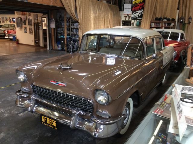 1955 Chevrolet Bel Air/150/210 (Ivory and Bronze/Ivory and Bronze)