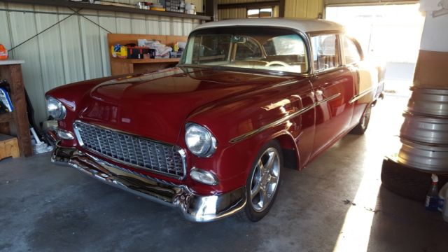 1955 Chevrolet Bel Air/150/210 (Red and Cream/Brown Leather)