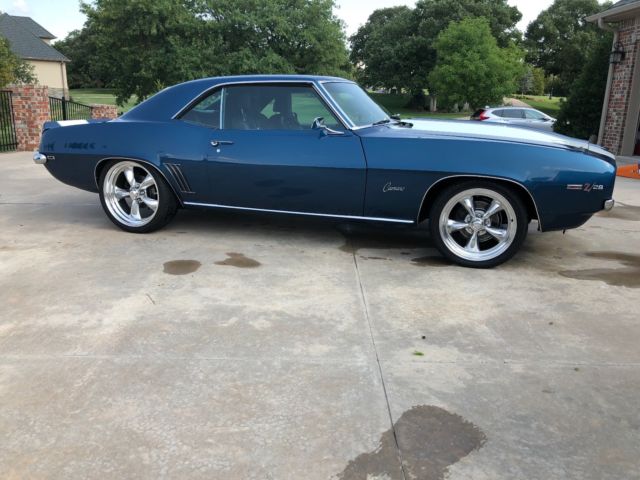 1969 Chevrolet Camaro (Z28 Blue with Cadillac Pearl White Rally Stripes/Black with Red Stitching)