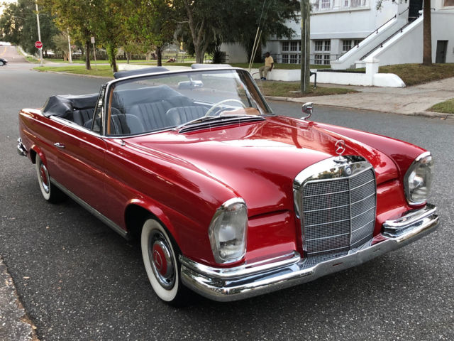1963 Mercedes-Benz 200-Series (DB 534 Fire Engine Red/Black leather interior w. RARE "bucket" seats)