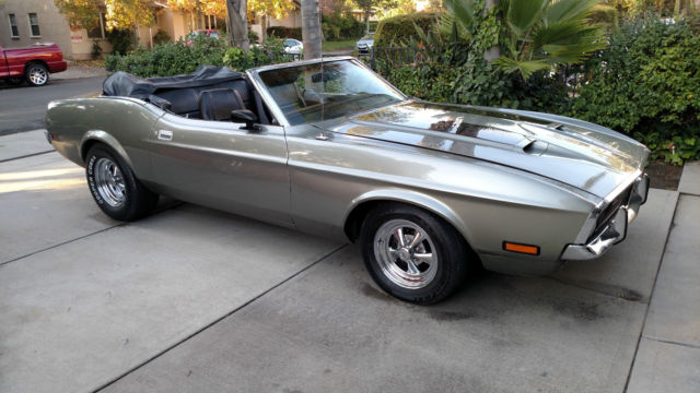 1971 Ford Mustang (gray with black rally stripes/black with some gray suede)