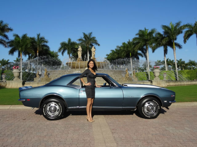 Seller Of Classic Cars 1968 Chevrolet Camaro Rare Factory Teal Blue White Z28 Striped Black Houndstooth