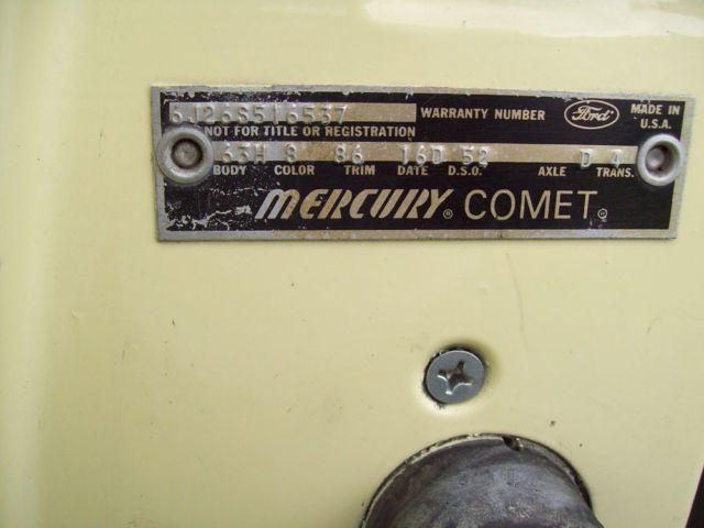 1966 Mercury Comet (Jamajcan Yellow/Black)