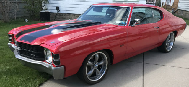 1971 Chevrolet Chevelle (Rally Red With Black Racing Stripes/Black)