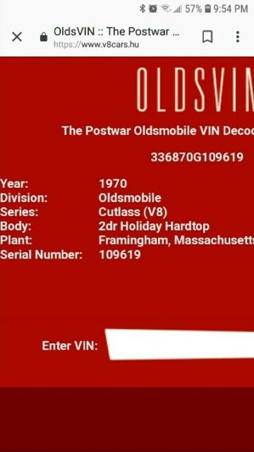 1970 Oldsmobile Cutlass S